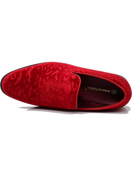 Enzo Romeo Men\'s Red41 Vintage Velvet Flower Loafer Slip On Classic Tuxedo Shoes main image 6